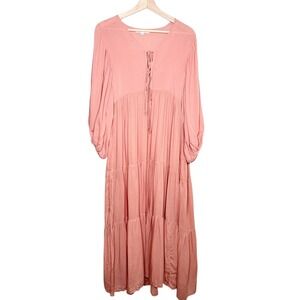 Young Fabulous & Broke Dawn Tiered Maxi Dress Boho Size S
